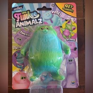 ORB Funkee Animalz Green & Blue Cat Squishy Toy